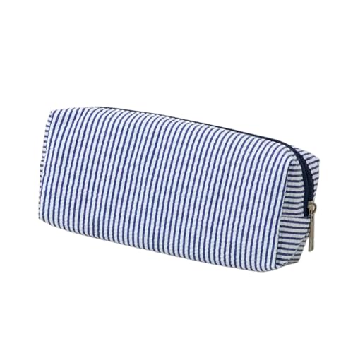 CetyVoyie Pencil Case Pencil Pouch for Women Pencil Case Small Pencil Pouch Aesthetic (Striped navy blue)