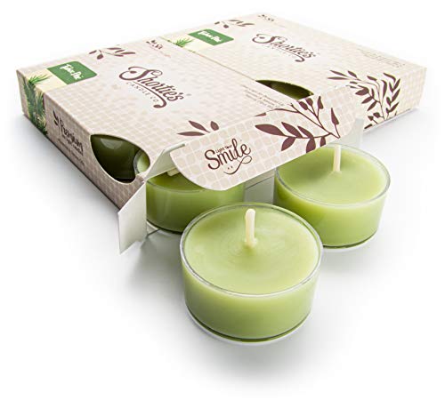 Tahoe Pine Premium Tealight Candles Multi Pack - Highly Scented With Essential & Natural Oils - 12 Green Tea Lights - Beautiful Candlelight - Made In The Usa - Fresh & Clean Collection #TOP22