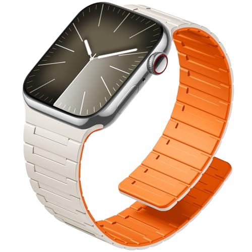 Image of SNBLK Magnetic Watchband Compatible with Apple Watch for Men 44mm 45mm 46mm 49mm 42mm 41mm 40mm 38mm Women, Silicone Sport Strong Magnet Strap for iWatch Series 11 Ultra 3 Ultra 2 Se 10 9 8 7 6 5 4 1