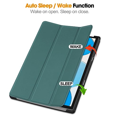 Dlahaby Case for Teclast P20HD / P20S / M40 Pro,Slim Smart Shell with Stand Function Flip Cover for Teclast M40Pro / Teclast P20S / Teclast P20HD 10.1-Inch Tablet,Dark Green - Image 4