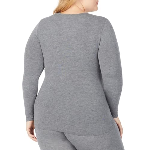 Image of Cuddl Duds Women's Softwear with Stretch Long Sleeve Crew Neck Top -Layering Top with Smooth Fabrication, Body-Hugging Fit