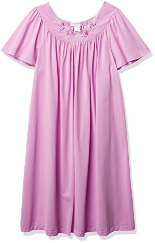 Shadowline Women's Petals 40 Inch Short Flutter Sleeve Waltz Gown, Orchid, 3X