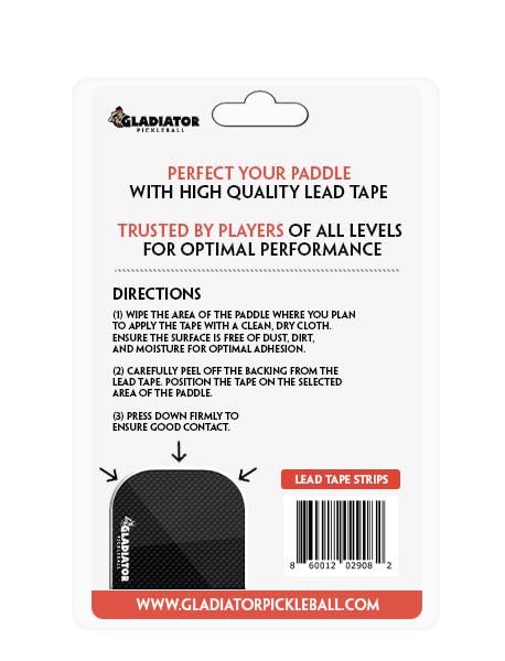 Gladiator Pickleball Lead Tape - 3 Gram Bars (10 pcs), Customizable Weight & Balance, Easy to Apply - Image 3