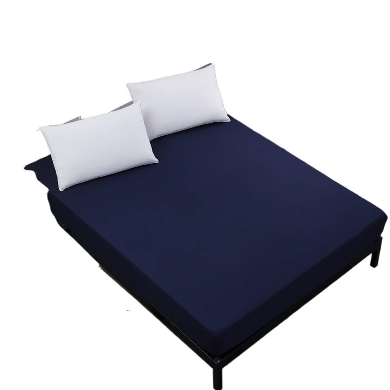 Coprimaterasso Lenzuolo con Angoli Impermeabile, coprimaterasso Morbido e Traspirante, Doppio Completo(Dark Blue,160X200X30cm)