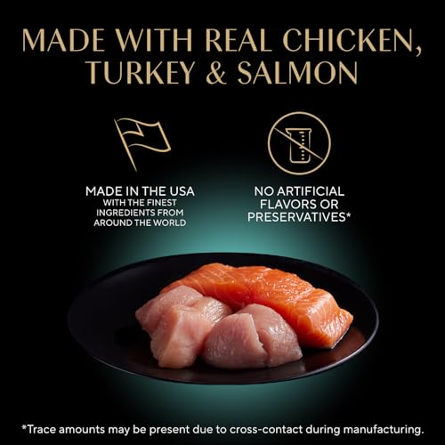 Sheba Perfect Portions Wet Cat Food Cuts in Gravy, Roasted Chicken Entree, with Sustainable Salmon, Tender Turkey Entree, 2.6 oz. Twin-Pack Trays (24 Count, 48 Servings) #1