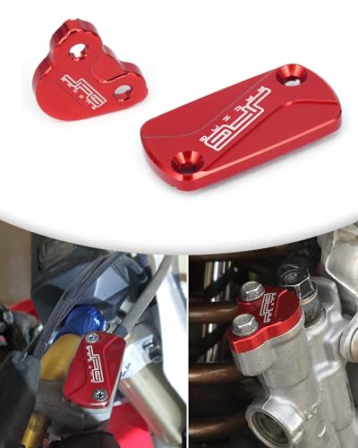 Motorcycle Front + Rear Brake Fluid Reservoir Cover Cap For