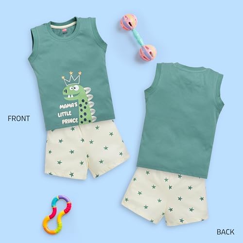 Image of LuvLap Baby Boys 100% Cotton Sleeveless Boys Tank Top & Shorts Set Pack of 3