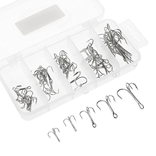 MUXSAM 50PCS/Box Pesca Gancio affilato Treble Hook...