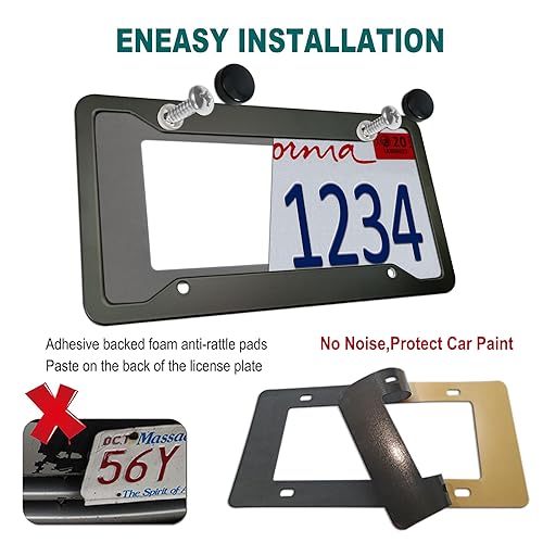 Aootf XE-FRAME Black Aluminum License Plate Frames- Heavy Duty Car Tag Cover thumb #4