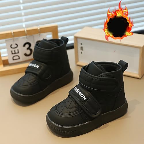 IWIHMIV Girls Ankle Boots Kids Short Winter Boots Boys Thickened Cotton Outdoor Non Slip Flat Winter Shoes4