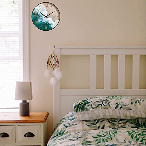 Image of Wall Clock 12 inch Silent Quartz Decorative Wall Clock Non-Ticking Classic Digital Clock Battery Operated Round Easy to Read Handheld Complete Home /Kitchen /Bedroom (405)