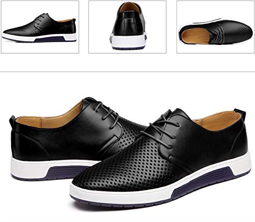 Santimon Men's Oxfords Shoes Casual Lace Up Breathable Formal Dress Mens Slip On Sneakers3