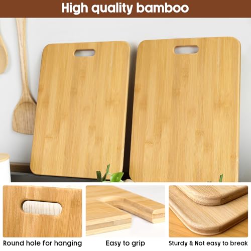 Juego de 12 Tablas de Cortar de Madera con Mango Incorporado miniatura 3