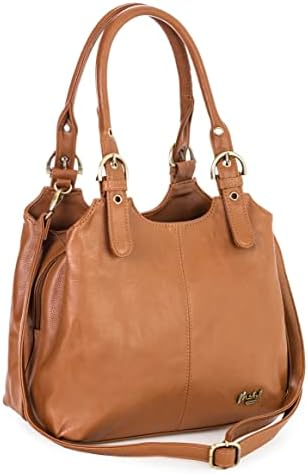 Mabel London Womens Multiple Pockets Handbag - Medium Size Multi Compartments Bag with a Long Shoulder Strap - AMELIA