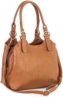 Mabel London Womens Multiple Pockets Handbag - Medium Size Multi Compartments Bag with a Long Shoulder Strap - AMELIA