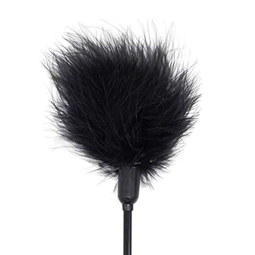 1 PCS Federkitzler Sex Spielzeug Feder Flirten Feder Kitzler für Männer und Frauen - Federpuschel Perfekt für Rücken, Brust, Hintern, Fuß und Körper Massage (Schwarz)