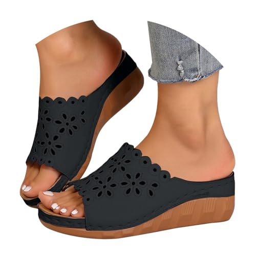 Chaussures d'été compensées pour femme pantoufles de loisirs