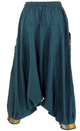 Guru-Shop, Harembroek, Aladdin-broek Nepalees, Groen, Katoen, Size:12, Harembroek Aladdin-broek - Afbeelding 3