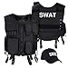 Produktbild Black Snake SWAT FBI SECURITY POLICE Agenten Kostüm Einsatzweste und Baseball Cap (SWAT, XL/XXL)