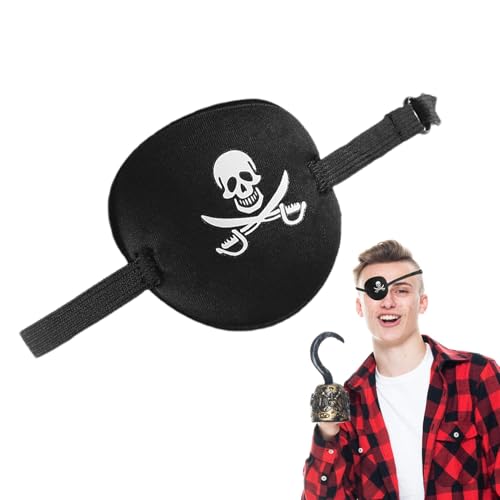 Parches para los esqueléticos - banda pirata negra ajustable - armadura esqueleto respetuosa con la piel, delicada cubierta de Halloween, juego de rol, Navidad