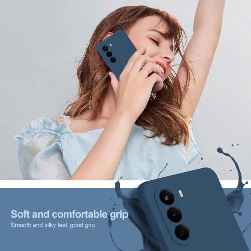 Image of DIZORO Microfiber Candy Compatible for Oneplus Nord ce6 lite 5G Smooth Touch Cushion Liquid Soft Silicone Gel Rubber Phone Case Non-Slip Full Body Protective Shockproof Back Cover - Blue