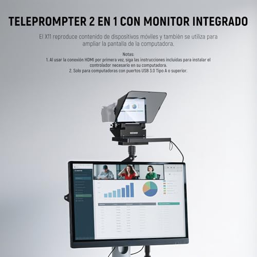Teleprompter 11" con monitor para Windows y MacOS prompter X11 4