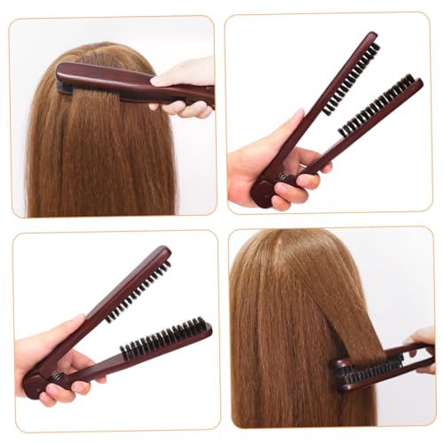 Peine alisador estático para cabello con cerdas, cepillo de doble cara para alisado, peinado y rizos naturales, uso profesional en salón, resistente al calor, para hombres y mujeres miniatura 6