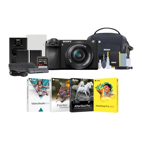 Sony Alpha 6700 APS-C Interchangeable Lens Hybrid Mirrorless with 16-50mm Lens, High-Performance Photography for Enthusiasts Bundle with Editing Software, SD Card, Bag, and Accessories (8 Items)