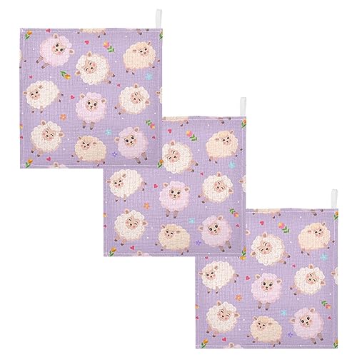 Image of vvfelixl Charming Sheeps Baby Burp Cloths Baby Muslin Washcloths for Boys Girls Cotton Baby Face Towel for Newborn Infants Soft and Absorbent 11.8 X 11.8In, 5 Pack