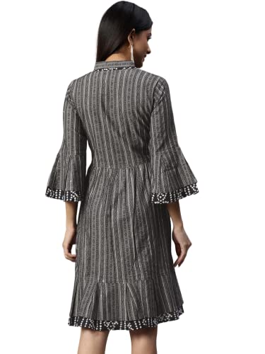 Image of arriva fab Women's Cotton Jaipuri Floral Print A-line Dress