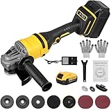 Victoam Meuleuse d'angle sans fil 125 mm, 1500 W, avec moteur sans balais, 4 niveaux de vitesse, 30 000 tr/min, poignée anti-vibration, avec 1 batterie de 3000 mAh pour couper et poncer
