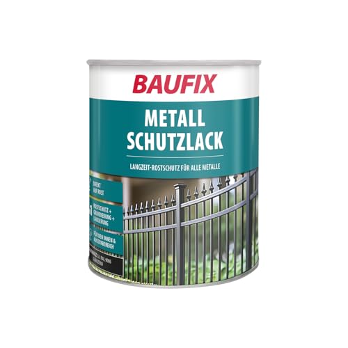BAUFIX Metall Schutzlack schwarz matt 1 Liter Buntlack Metallfarbe mit Rostschutz zum Streichen Lack & Grundierung