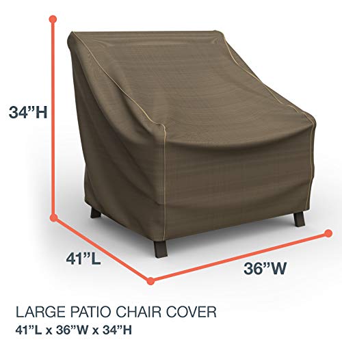 Budge P1W02Btnw3 Stormblock Hillside Patio Chair Cover Premium, Outdoor, Waterproof, Large, Black And Tan Weave #TOP1