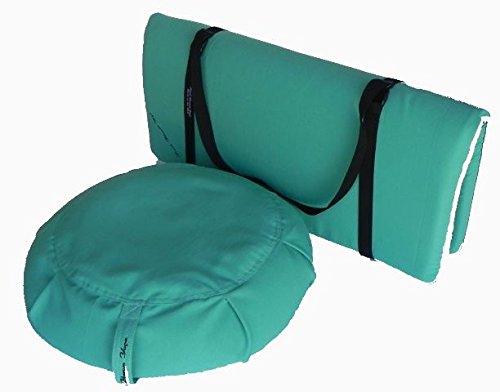 212 Main 11003 3 Pieces Yoga Studio Set -Zafu Zabuton Set with Strap, Teal