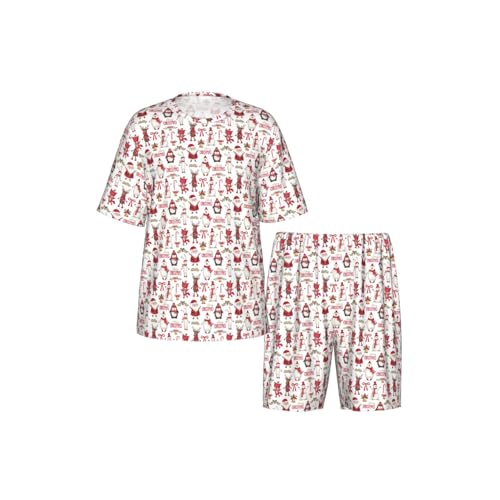 Pijama de hombre de Papá Noel corto transpirable de dos piezas 5