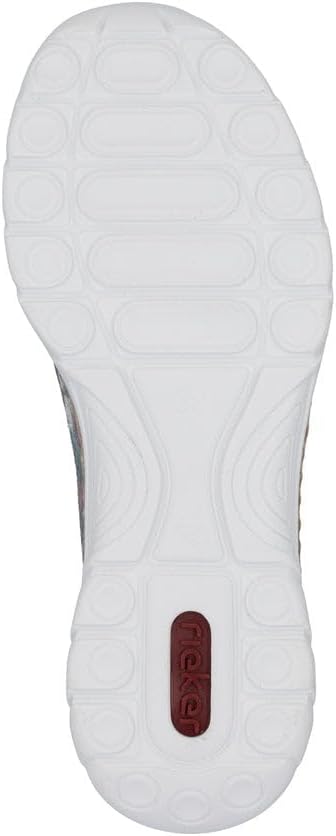 Rieker N42V1 Nikita Women's Sneakers - Lightweight Walking Slip-On Sneakers with Floral Design, Elastic Bungee Lacing & Cushioned Durable Sole for Comfort