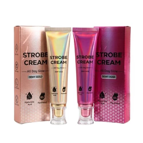 Strobe Cream Dewy Gold & Rose| Instant Radiance & Glow | Enriched with Panthenol & Hyaluronic Acid | Light Diffusing Formula | Brightens & Hydrates | 30 g Pack OF 2-image-34