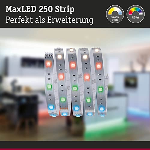 Paulmann 79865 MaxLED 250 LED Strip 1m RGBW IP20 incl. 1x6.5-watt Strip Lighting Strip 3000 K, Silver - Image 3