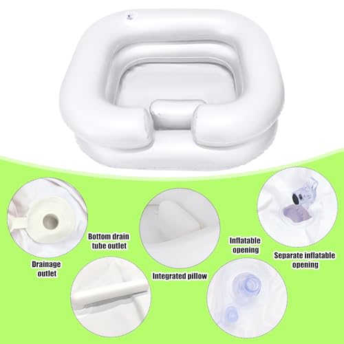 Tybybb Lavatesta Gonfiabile Portatile Da Casa, Lavatesta Portatile Per Parrucchieri, Lavacapelli Per Disabili, Lavandino Gonfiabile Con Soffione, Per Allettati, Anziani, Incinte E Feriti - 4