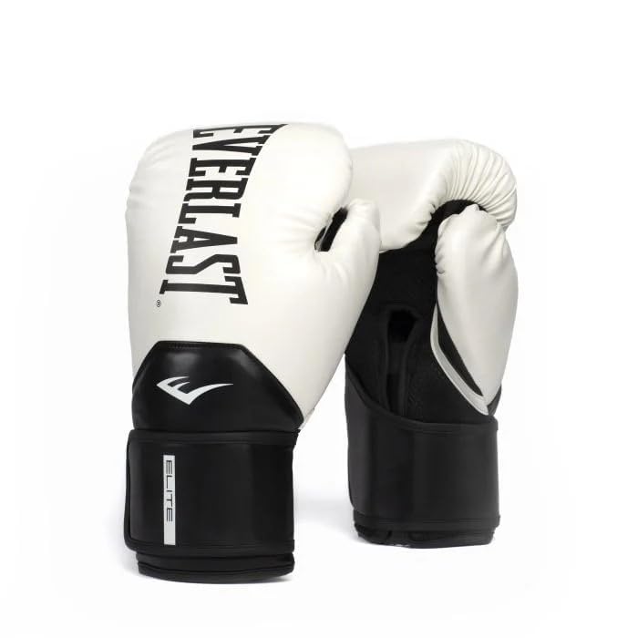Everlast Elite 2 Boxing Gloves Training Gloves For Men & Women (White/Black, 8oz)