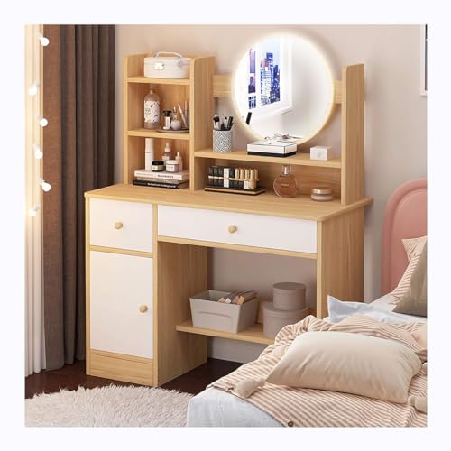 Recamara, Home Improvement INICO Tocador con Espejo con Luces Y 2 Cajones, Tocador De Maquillaje Blanco Moderno, para Dormitorio, Fácil De Instalar, Vanity Tocador Mueble Maquillaje con...