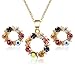 Produktbild KBYX FSYX Jewelry Set Women's Colorful Austrian Crystal Butterfly Pendant Necklace Earrings Valentine's Day Jewelry Set H307