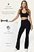 Flared Leggings for Women Premium Cotton, Bootcut Yoga Pants Women Flare Black Leggings Tummy Control Flare Leggings Wide Leg