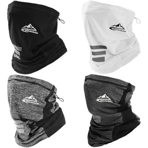 4Pcs Summer Cooling Neck Gaiter Face Mask Breathable Balaclava UV Protection Face Cover Scarf