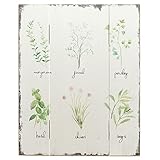Barnyard Designs Kitchen Herbs and Spices Wooden Plaque Botanical Print Sign Rustic Country...