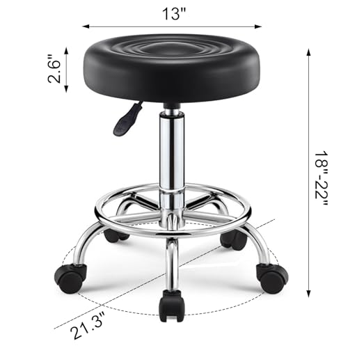 Image of Guitar Stool with Backrest, Foldable Musician Chair with Integrated Footrest&Guitar Hook, Heavy-Duty Steel Frame, Padded Leather Seat for Home /Studio /Gigs (Black-f)