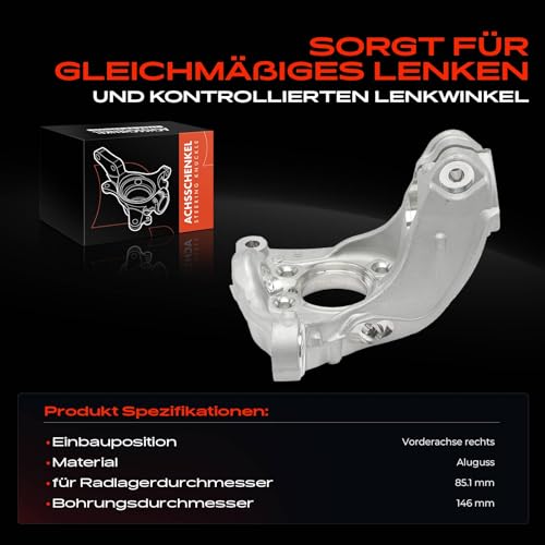 Achsschenkel Vorne Rechts für A3 8P Leon 1P1 Alhambra 710 CC Passat 365 357 3C5 Sharan 7N 2005-2019 3C0407258F