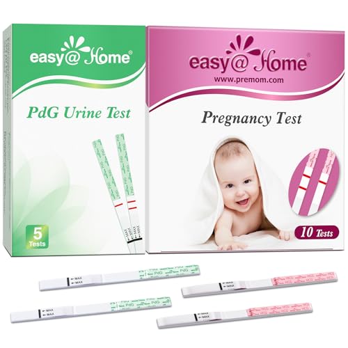 Easy@Home 10 Prenancy Test Strips + 5 PdG Urine Tests to Track Ovulation