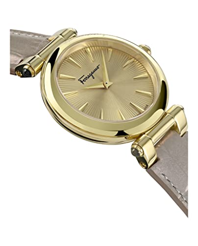 Idillio Collection Luxury Womens Watch Timepieces with a Beige Strap Featuring a Gold Case and Dial3