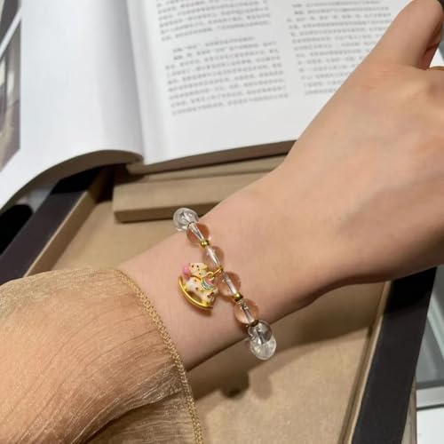Bracelet jade ajustable anti-irritation unisexe à texture transparente - 3